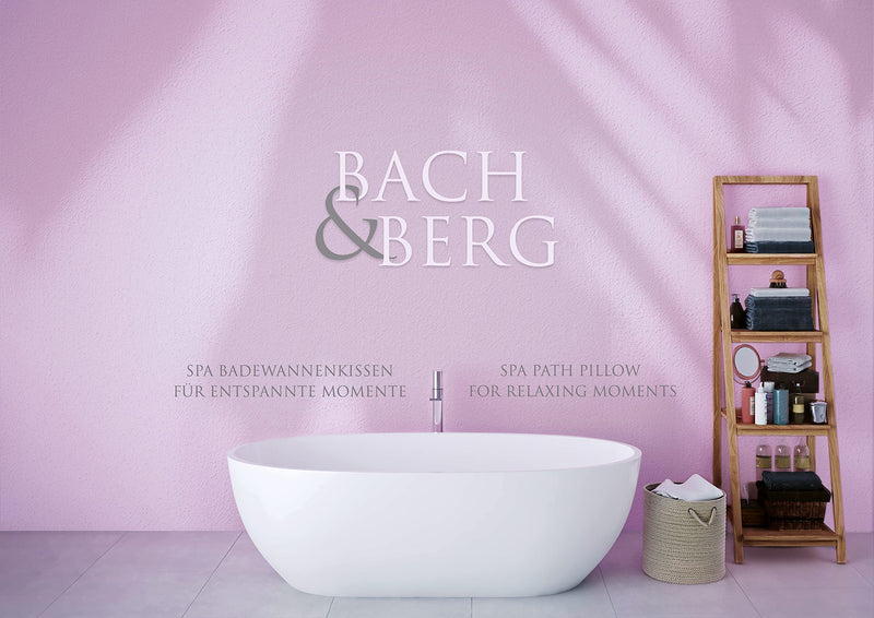 [Australia] - Bach&Berg® Luxury Waterproof Bath Pillow for Head, Neck and Back Support | With 7 Non-Slip Suction Cups | Fits All Bathtub, Hot Tub and Jacuzzi | Perfect Accessory for Bathroom and Home Spa 31 x 36 x 4 