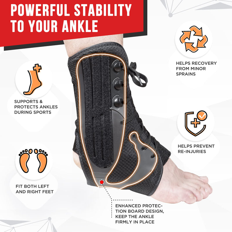 [Australia] - Lace Up Ankle Brace for Women, 2022 New Upgraded Ankle Stabilizer Brace with Adjustable Ankle Wrap, Ankle Support for Men, Sprained Ankle, Injury Recovery, Achilles Tendonitis (Small) Small 