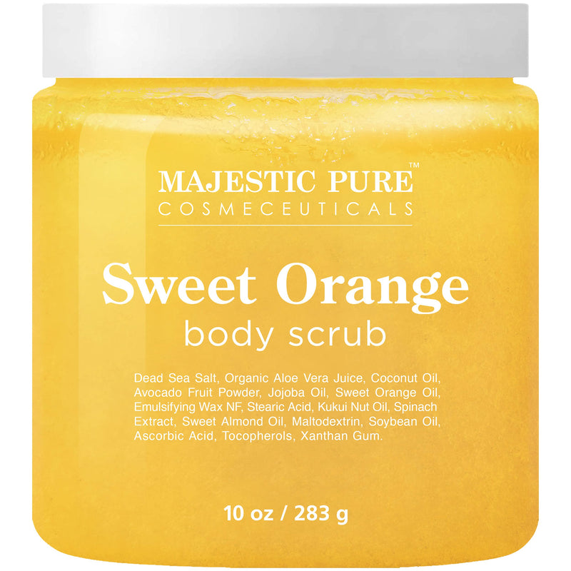 [Australia] - Majestic Pure Sweet Orange Body Scrub - Exfoliates, Moisturizes, and Nourishes Skin, 10 oz 
