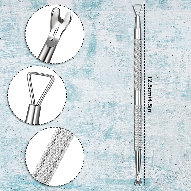 [Australia] - 6 Pieces Cuticle Fork Cuticle Trimmer Pusher Double Ended Stainless Steel Nail Gel Polish Removal Dead Skin Remover Triangle Cuticle Nail Pusher Peeler Scraper Pedicure Manicure Tools (Silver) Silver 