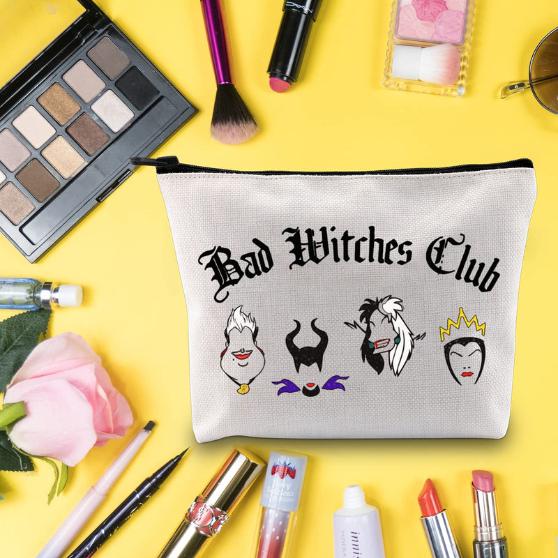 [Australia] - LEVLO Villains Graphic Cosmetic Make Up Bag Villains Group Shot Gift Bad Witches Club Makeup Zipper Pouch Bag For Women Girls, Bad Witches Club, 