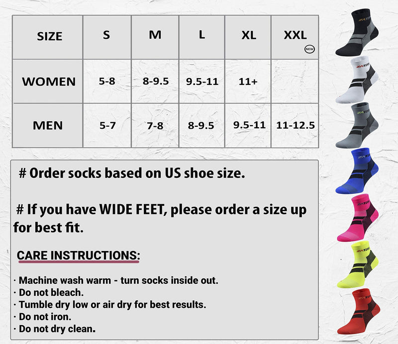 [Australia] - ZaTech Plantar Fasciitis Sock, Compression Socks. Heel, Ankle & Arch Support. (Grey/Black, Medium) Grey/Black M 