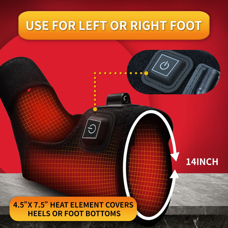[Australia] - Creatrill Heated Achilles Tendonitis / Plantar Fasciitis Foot Ankle Wrap With 3 Level Controller, Pad for moist heat Therapy, injuries Pain Relief for Sprains, Strains, Arthritis, Torn Tendons 