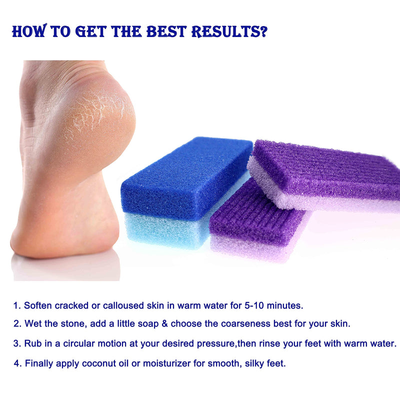 [Australia] - LULUKO Foot Pumice Stone and Scrubber for Feet Heels Callus and Dead Skins Callus Remover Pedicure Exfoliator Tool Footfile(4PCs) 4PCs 