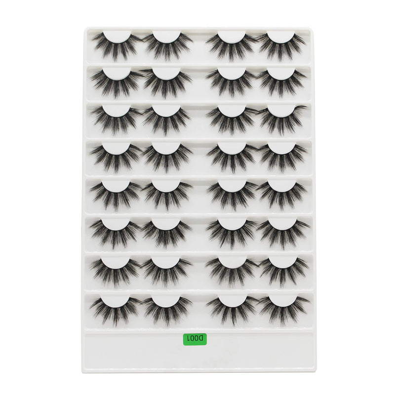 [Australia] - Vayator 16 Pairs Mink Eyelashes 3D Mink Lashes Thick HandMade Full Strip Lashes Cruelty Free Mink Lashes False Eyelashes Makeup (D001) D001 