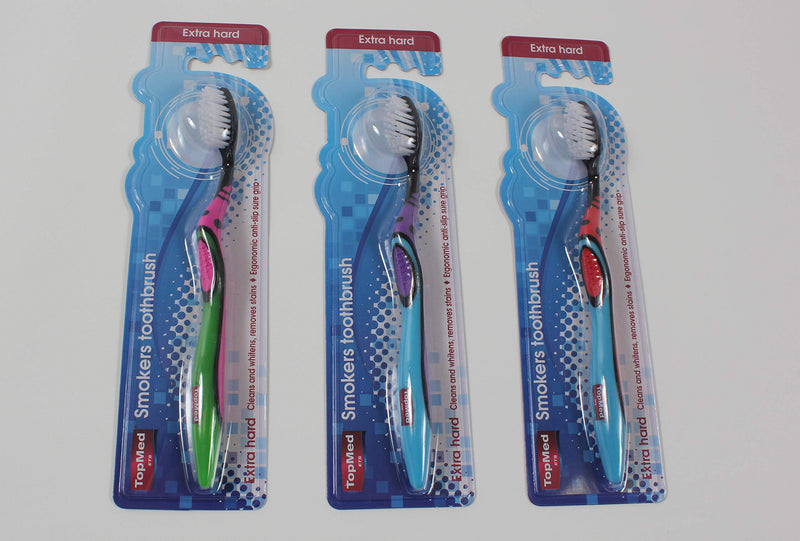 [Australia] - Top Med ETS Smokers Toothbrush Extra Hard (Color May Vary) 1 Pack 1 Count (Pack of 1) 