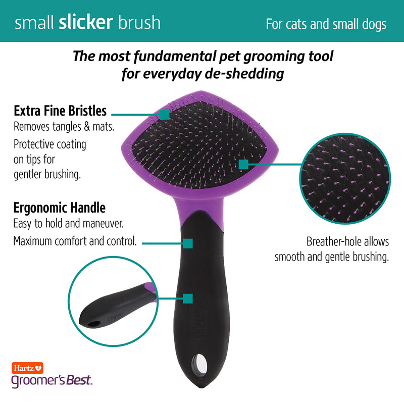[Australia] - Hartz Groomer's Best Slicker Brush for Dogs & Cats, Detangles & Helps Deshedding for All Coat Types Cats and Small Dogs 