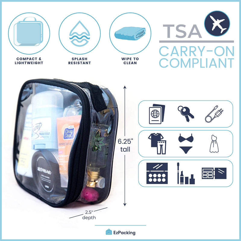 [Australia] - Clear TSA Approved 3-1-1 Travel Toiletry Bag for Carry On / Quart Size Transparent Liquids Pouch for Airport Security & Carry On / Reusable See Through Vinyl & PVC Plastic Organizer for Men and Women (Lilac) Lilac 