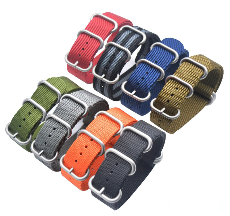 [Australia] - ArtStyle Watch Band with 1.5mm Thickness Quality Nylon Strap and Heavy Duty Brushed Buckle Armygreen 18mm 