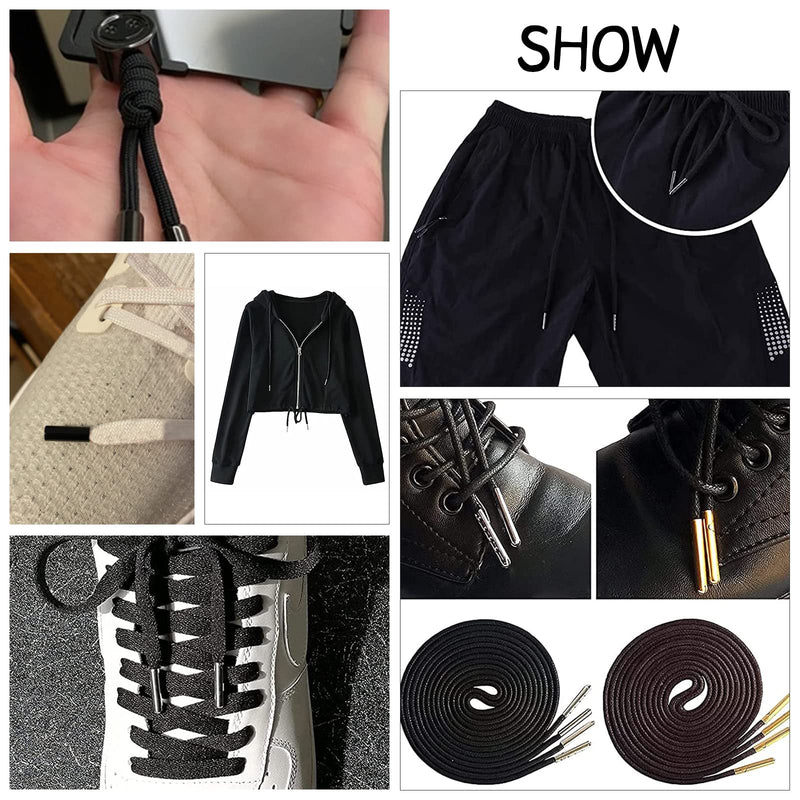 [Australia] - PandaHall 32 Sets Screws Shoelace Aglets Tips Light Gold Seamless Metal Shoelace Tips Aglets Alloy Shoelace Tips Cords End for Sneakers, Hoodies, Bungee Cords, Laces 
