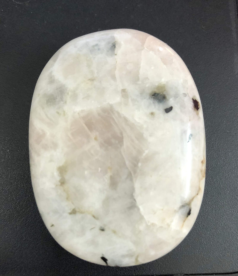 [Australia] - crystalmiracle Rainbow Moonstone Big Palm Stone Crystal Healing Gift Reiki Wellness Metaphysical Positive Energy Powerful Peace of Mind 