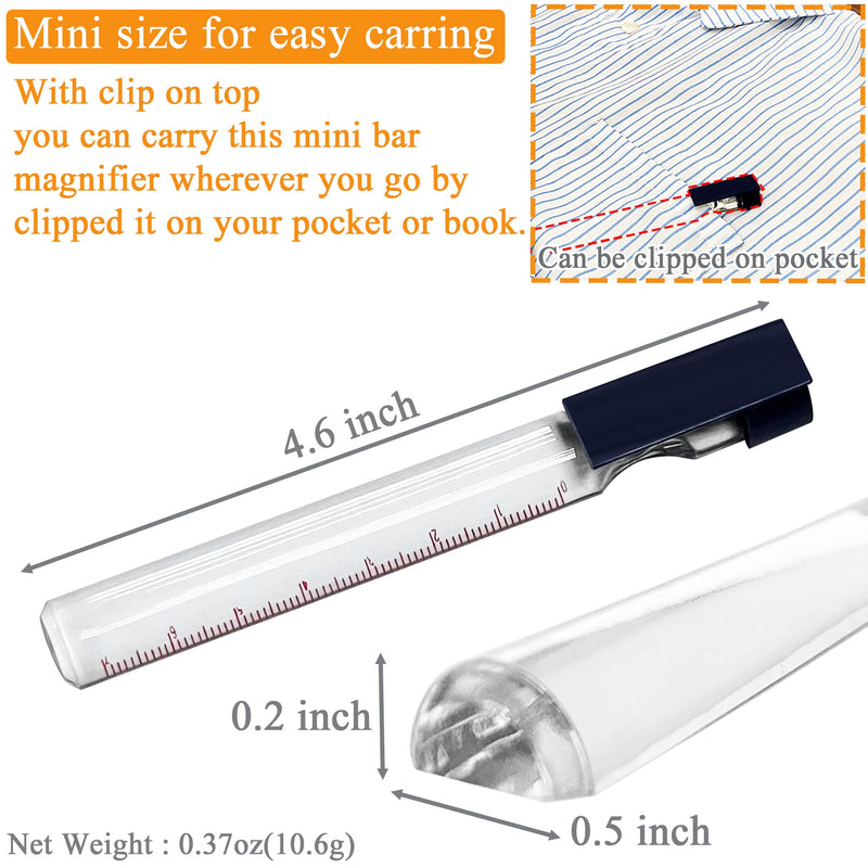 [Australia] - MagDepo 2X Bar Magnifier with Color Guiding Line 1 Bonus 2X Stick Bar Magnifier with Clip Magnifying Glass for Reading Books, Magazine, and Small Print 