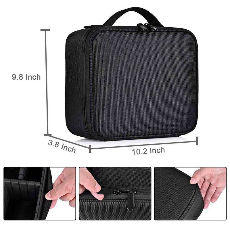 [Australia] - Bvser Travel Makeup Case, Cosmetic Train Case Organizer Portable Artist Storage Makeup Bag with Adjustable Dividers for Cosmetics Makeup Brushes Toiletry Jewelry Digital Accessories - Black 
