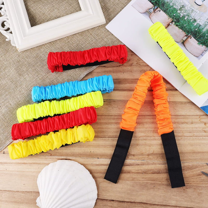 [Australia] - AIEX 10pcs 3 Legged Race Bands for Adults Kids, Colorful Legged Race Bands Elastic Tie Rope with Magic Adhesives for Relay Race Game, Field Day, Backyard, Team Games (5 Colors) 