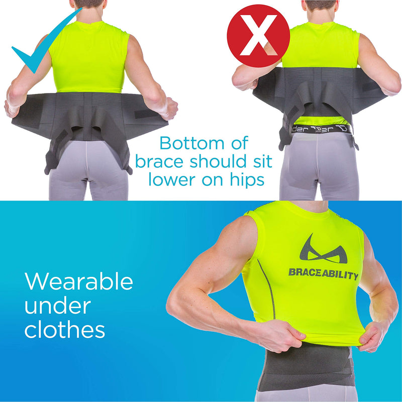 [Australia] - BraceAbility Elastic & Neoprene Compression Back Brace | Lumbar, Waist and Hip Support Belt for Sciatica Nerve Pain, Low Back Ache & Pain Relief while Sleeping, Working, Exercising, Walking (S/M) S/M 