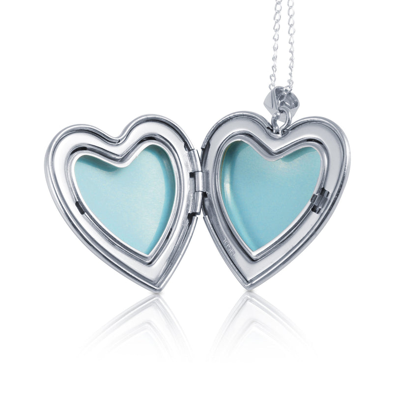 [Australia] - Sterling Silver Heart Locket Fashion Pendants, Cable Chain Included Dog Paw Design 24.0 Millimeters 