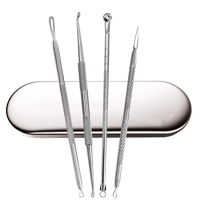 [Australia] - Blackhead, Whitehead, Pimple, Zit Remover Kit, Comedone Extractor Tool Treatment Skin Blemish and Acne Scar Removal 4-piece 