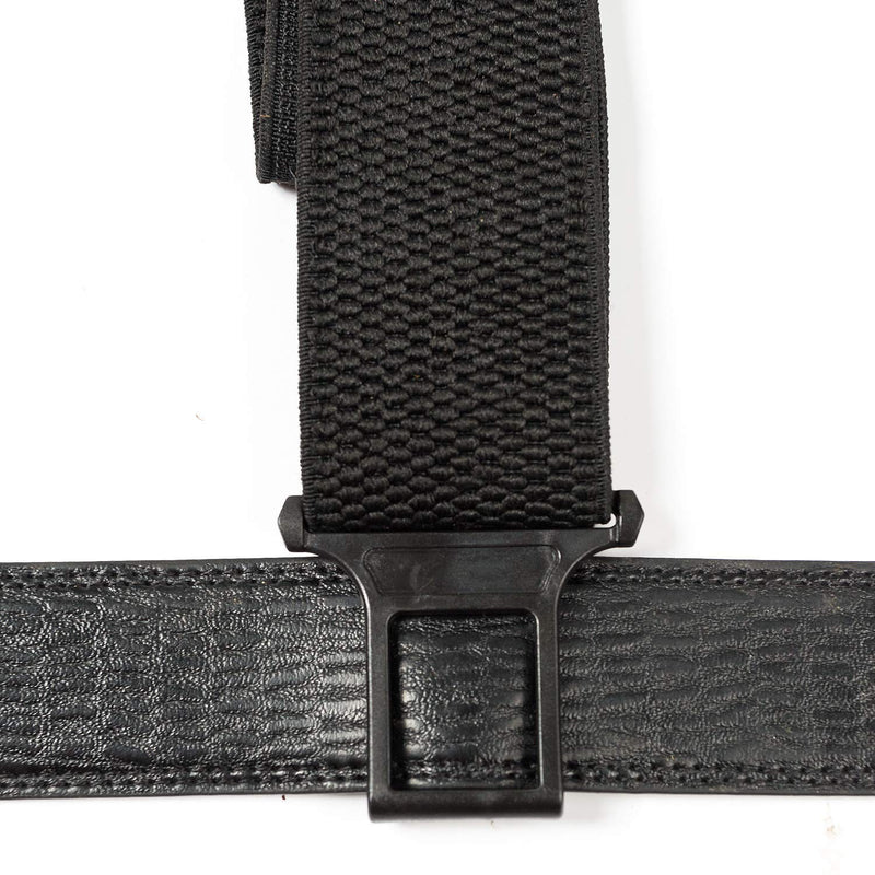 [Australia] - Belt Clip suspenders Men Perry suspenders with 2 inch width fully elastic ,non-metal suspenders for casual dress ,work place Black 