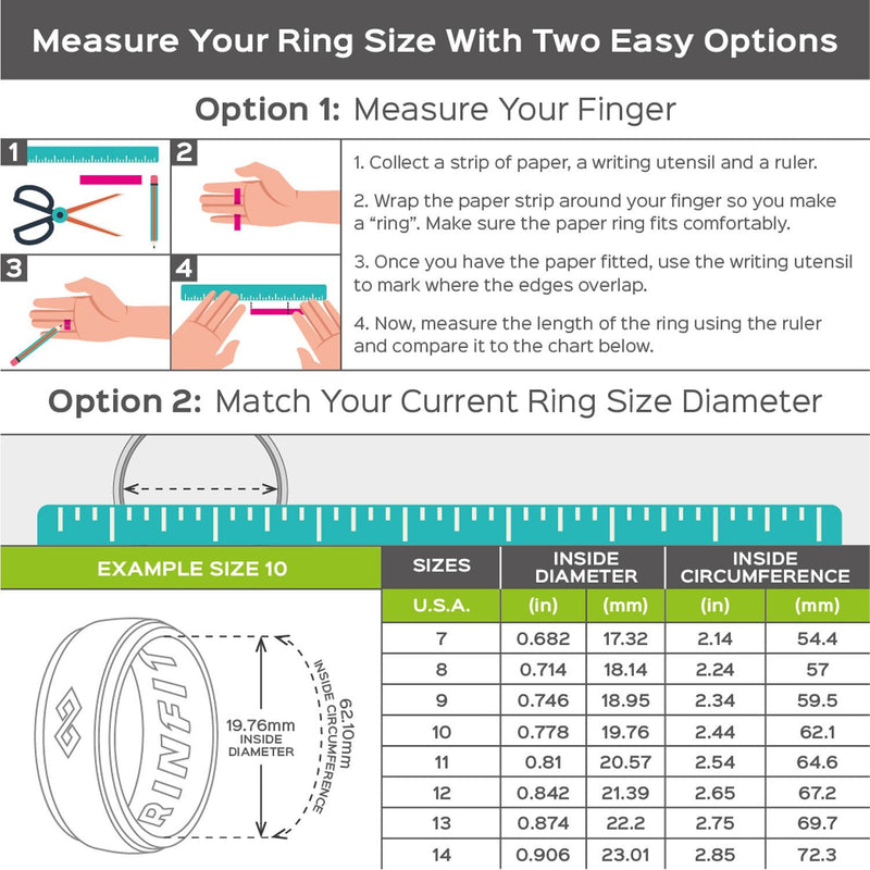 [Australia] - Rinfit Silicone Wedding Ring for Men, 1/3/4/7 Rings Packs, Step Edge Design Silicon Rubber Mens Wedding Band Sizes 7-14 Black & Army Green 