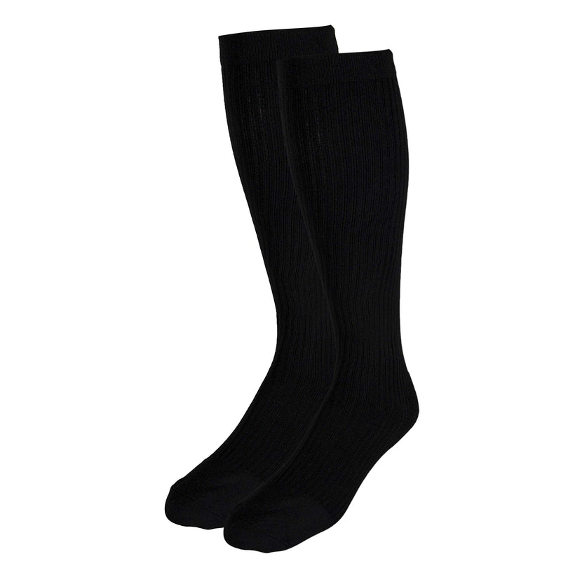 [Australia] - Truform - 1934BL-L Compression Socks, 20-30 mmHg, Men's Gym Socks, Knee High Over Calf Length, Black, Large Large (1 Pair) 
