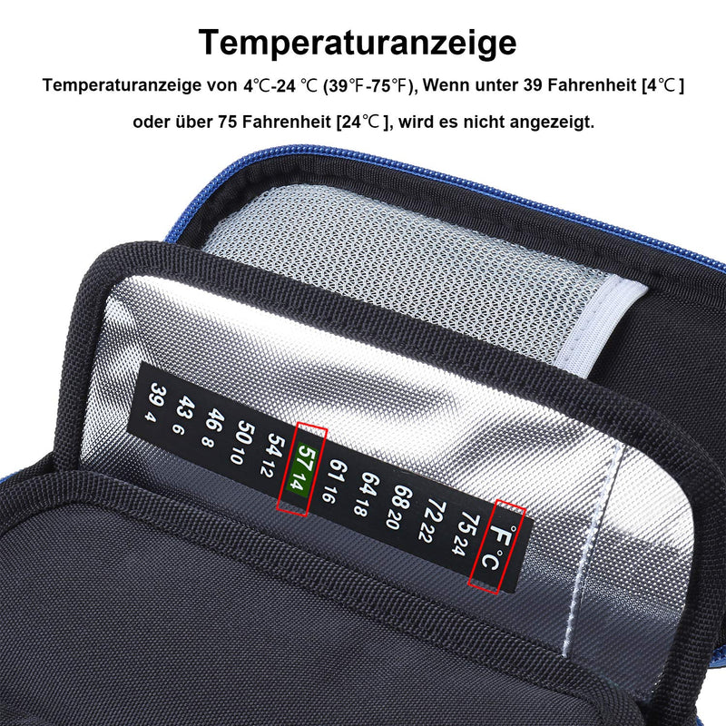 [Australia] - Parateck Oxford Fabric Medical Travel Cooler Bag Insulin Cooling Case with 2 Ice Packs for Diabetics Medication Cool (Black) Black 