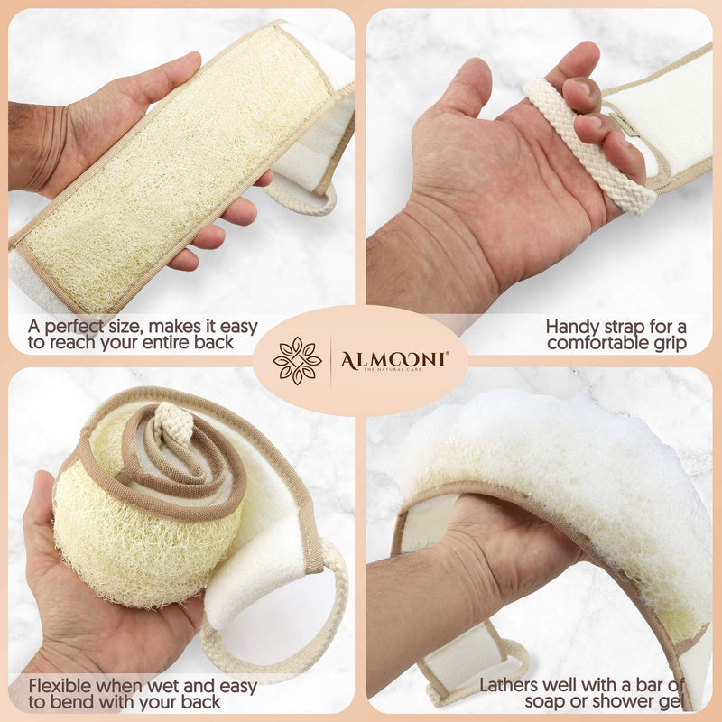 [Australia] - Exfoliating Natural Loofah Back Scrubber for Shower to Clean Your Back Deeply 