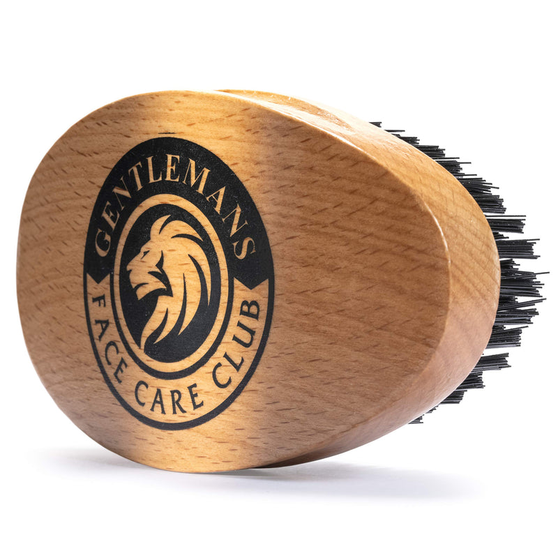 [Australia] - Vegan Friendly Beard Brush For Men - 100% Cruelty Free Non Animal Hair - Top Quality Synthetic Bristle With Natural Beech Wood Handle - Shape And Style Your Beard + Use With Beard Oil, Balm Or Wax 