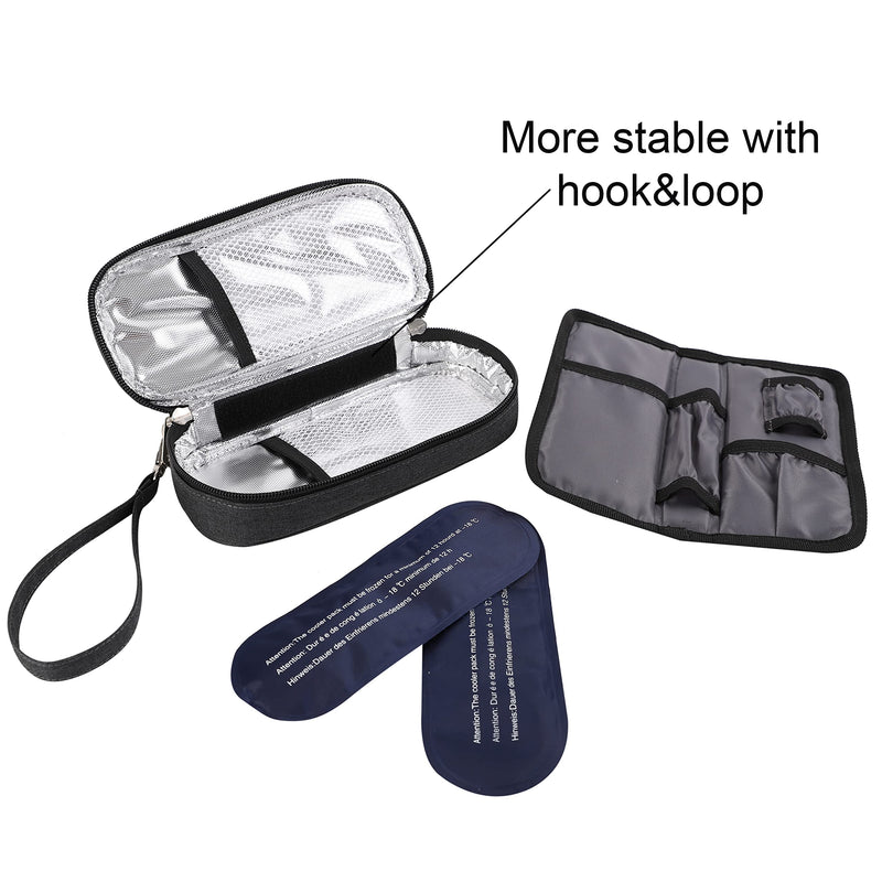 [Australia] - Apollo Walker Insulin Cooler Travel Case Diabetic Medication Cooler (Black) Black-small 