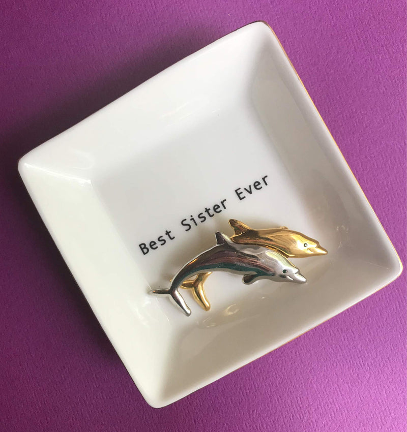 [Australia] - Best Sister Ever Gift | Jewelry Ring Holder | Elegant Trinket Tray or Dish by Simply Charmed 