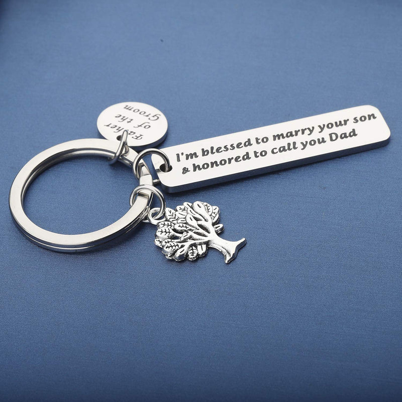 [Australia] - MYOSPARK Mother of The Groom Keychain Father of The Groom Keychain I 'm Blessed to Marry Your Son and Honored to Join Your for Mother/Father in Law from Bride Marry son call dadK 