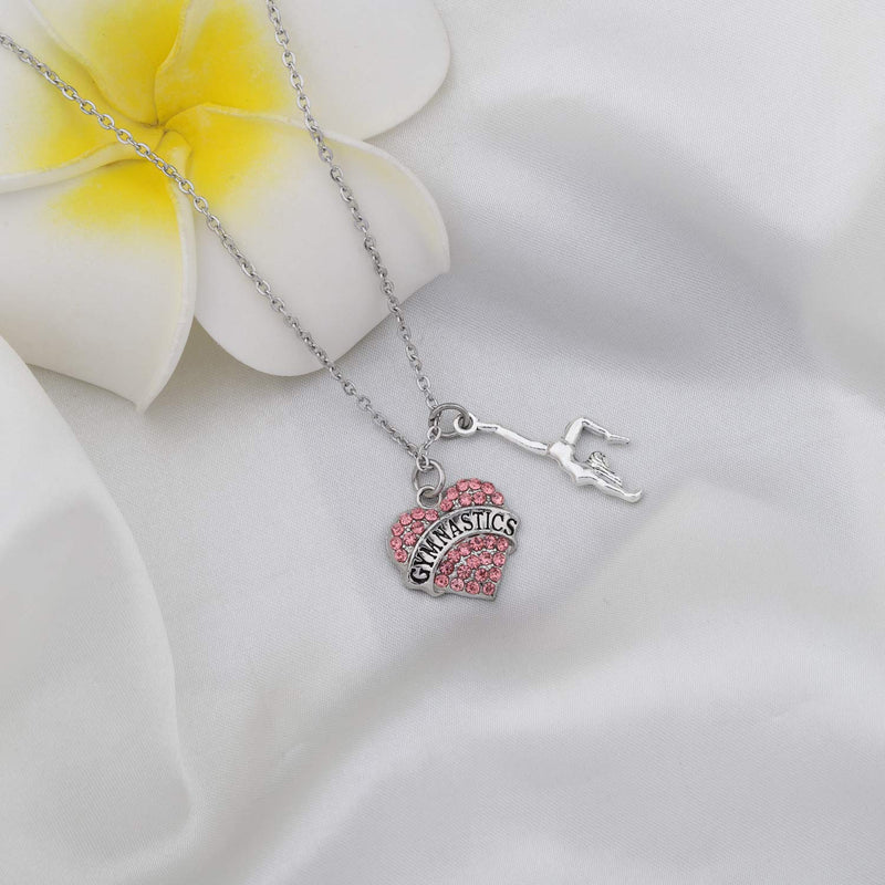 [Australia] - Gzrlyf Gymnast Necklace and Earrings Set Gymnastics Gifts for Gymnast Gymnastics Coach heart necklace 