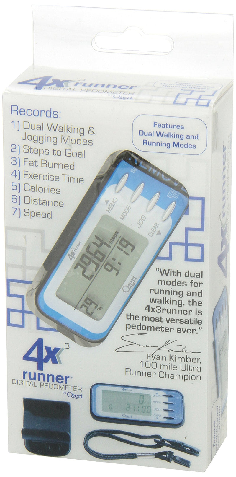 [Australia] - Ozeri 4x3runner Pocket 3D Pedometer and Activity Tracker with Dual Walking & Running Mode Technology 
