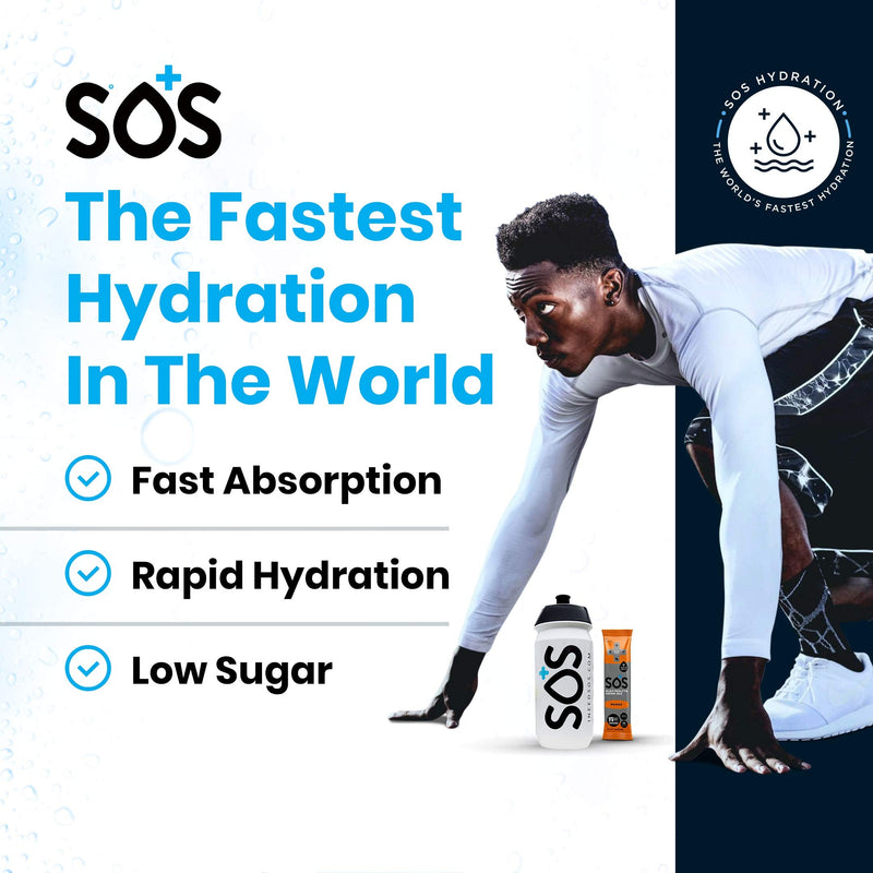 [Australia] - SOS Rehydrate Citrus Electrolyte Powder, Easy Open Packets, Supplement Drink Mix 20 sachets 