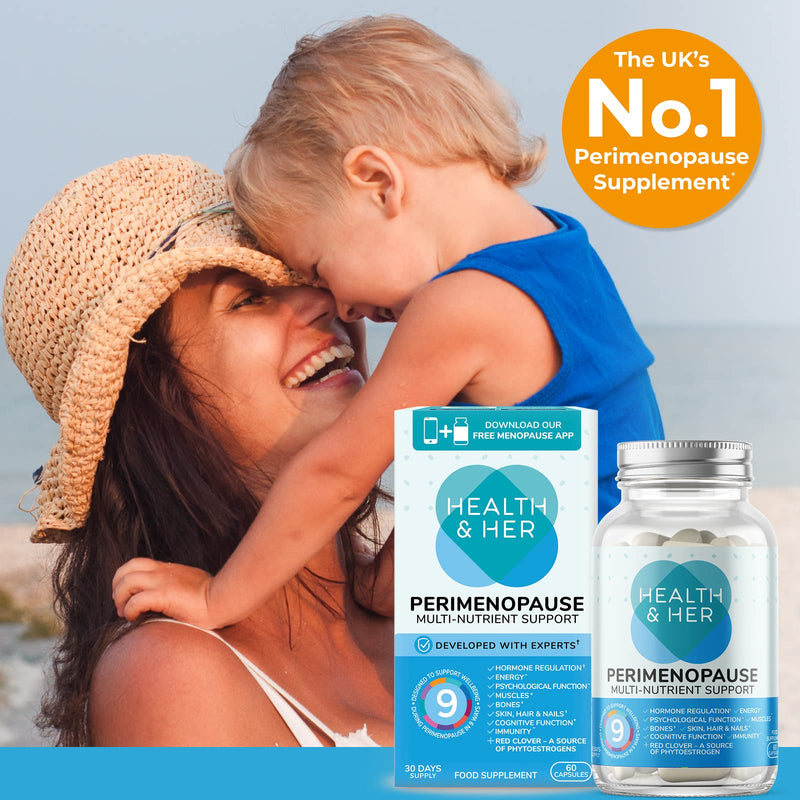 [Australia] - Health & Her Perimenopause Tablets for Women - Day & Night Bundle - Supplements to Support Wellbeing During Perimenopause - Vegan - 1 Month Supply (Bundle) 