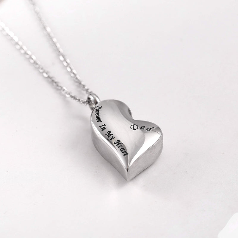 [Australia] - Suxerlry Heart Urn Necklace Cremation Engraved Stainless Steel Ashes Memorial Keepsake Jewelry Dad 