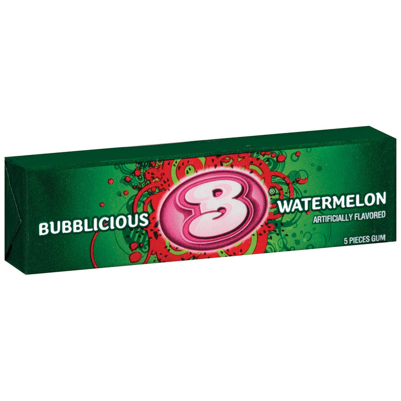 [Australia] - Bubblicious Watermelon Gum, 18 Packs of 5 Pieces (90 Total Pieces) 