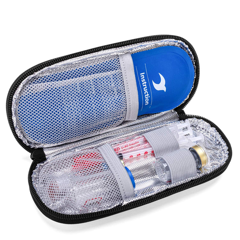 [Australia] - Yarwo Insulin Cooler Travel Case, Diabetic Travel Case with 2 Ice Packs, Insulin Travel Bag for Insulin Pens, Grey 