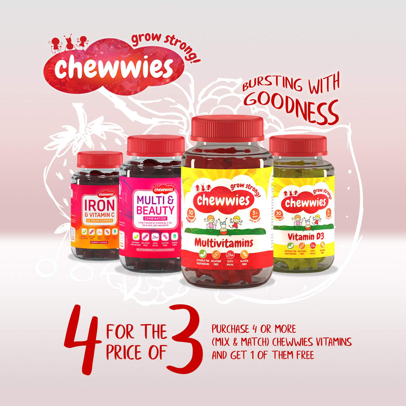 [Australia] - Iron & Vitamin C - Vegan Chewable Gummies - Sugar Free Ferrous Sulfate Iron | Helps Strengthen Your Immune System | 1-Month Supply by Chewwies Vitamins 
