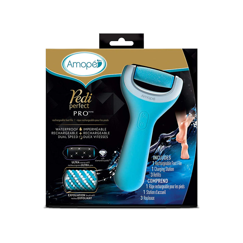[Australia] - Amope Pedi Perfect Wet & Dry Foot File, Callous Remover for Feet, Hard and Dead Skin - Rechargeable & Waterproof (Packaging May Vary) Bundle 