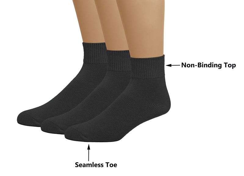 [Australia] - Classic Women's Diabetic Non-Binding Ankle Cotton Socks 3-Pack 10-13 Plus Navy 