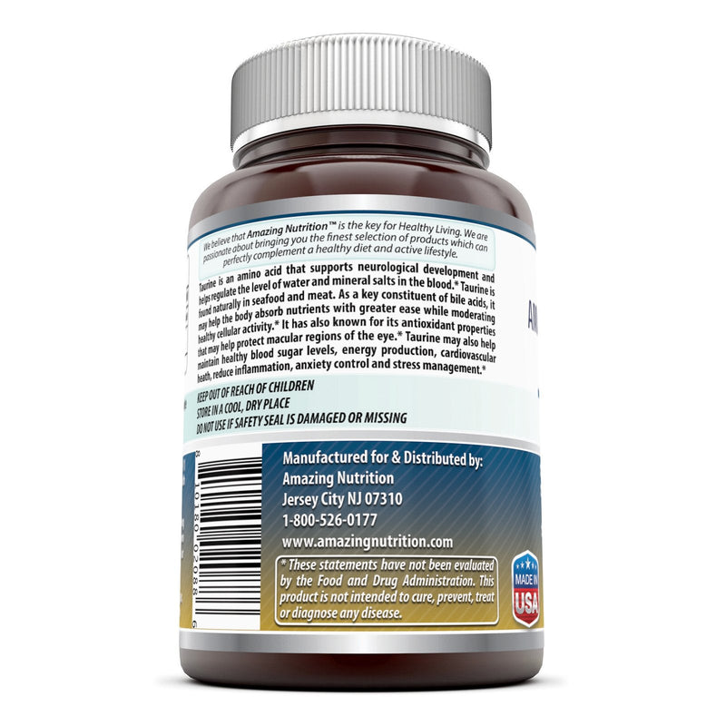 [Australia] - Amazing Formulas Taurine 1000mg Amino Acid Supplement 100 Capsules (Non GMO,Gluten Free) - Potent Antioxidant - Supports Eye Health, Healthy Cellular Activity & Cardiovascular Health 100 Count (Pack of 1) 