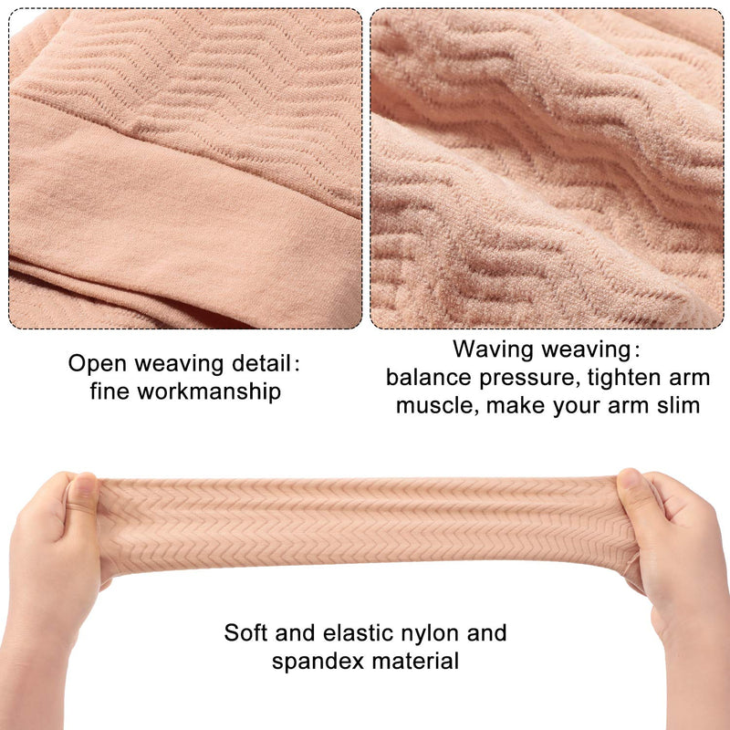 [Australia] - 8 Pairs Arm Shapers Set Upper Arm Compression Sleeve Slimming Arm Warps Arm Slimming Shaper for Woman Cooling Arm Sleeves Cover Sun Sleeves Cover with Thumb Hole 