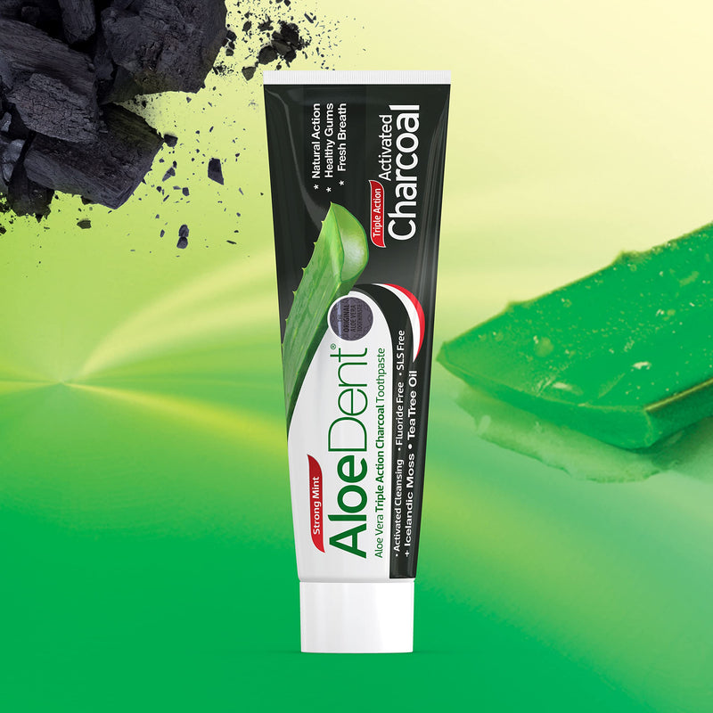 [Australia] - AloeDent, Charcoal Toothpaste Fluoride Free, Natural Action, Vegan, Cruelty Free , SLS Free, Whitening, Healthy Gums , 100ml 
