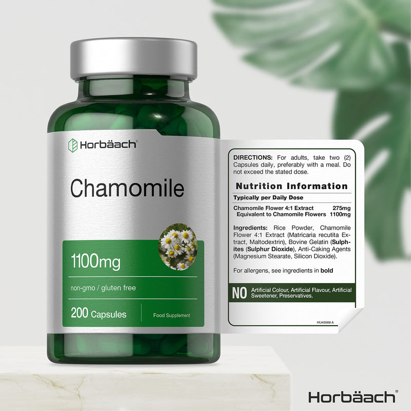 [Australia] - Chamomile Flower Extract 1100mg | 200 Tablets | for Anxiety & Stress | by Horbaach 