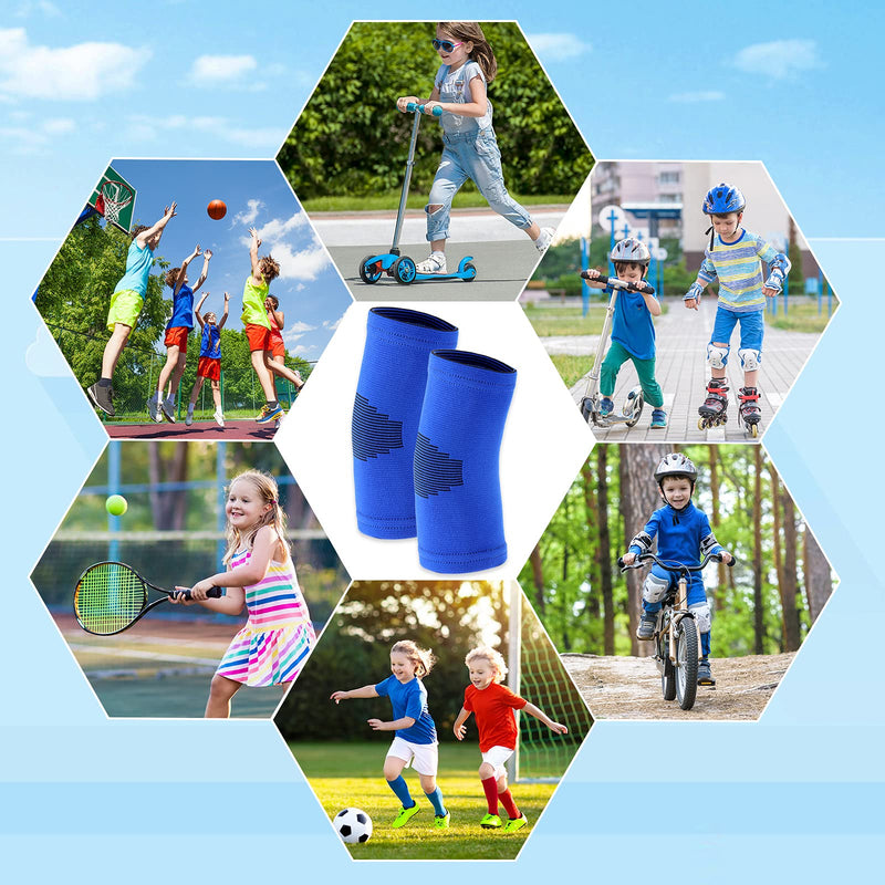 [Australia] - Kids Elbow Brace Knit Compression Elbow Sleeve Compression Brace Gym Arm Sleeve Gym Elbow Support for Boys and Girls Teen Weight Lifting Sports(2 Pieces,Medium) 2 Medium 