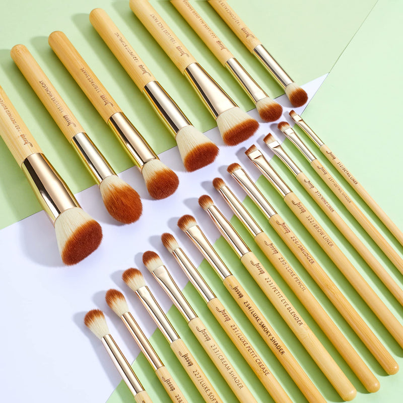 [Australia] - Jessup Brand 20pcs Beauty Bamboo Professional Makeup Brushes Set Make up Brush Tools kit Foundation Powder Brushes Eye Shader T145 