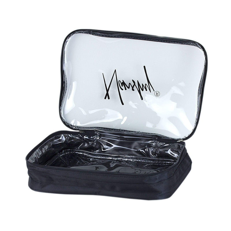 [Australia] - Nanshy Black Travel Cosmetic Makeup Organiser Bag with Clear Transparent Front and Zip - See Through - Great for Airport Cabin Flight Holiday Toiletry 