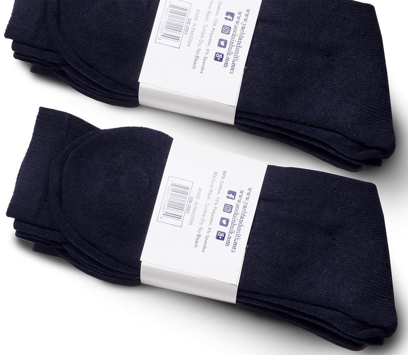[Australia] - Yacht & Smith Loose Fit Non-Binding Soft Cotton Diabetic Crew and Ankle Socks, Bulk Value Pack (12 Pack Navy Ankle, Women (9-11)) 12 Pack Navy Ankle Women (9-11) 