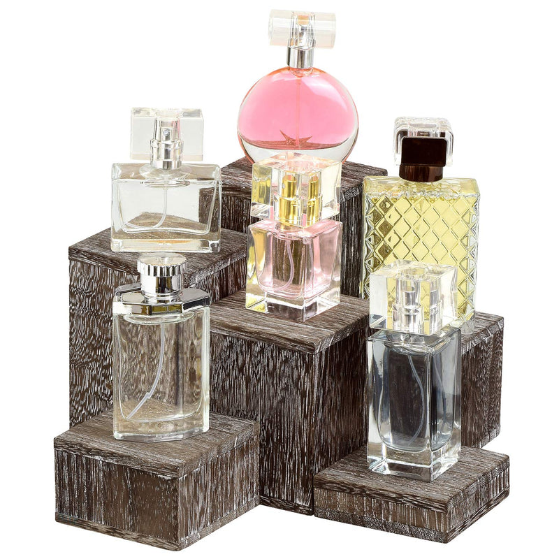 [Australia] - Mooca Wooden 6 Pcs Square Risers for Display Jewelry and Accessories Display Stand Wooden Display Risers, Wood Jewelry Risers Wood Figurine Display Risers, Coffee 