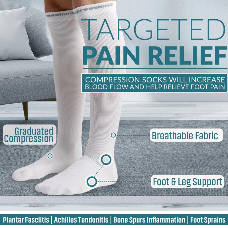 [Australia] - CompressionZ Compression Socks For Men & Women 30-40 mmHG Tight Stockings Black Large 